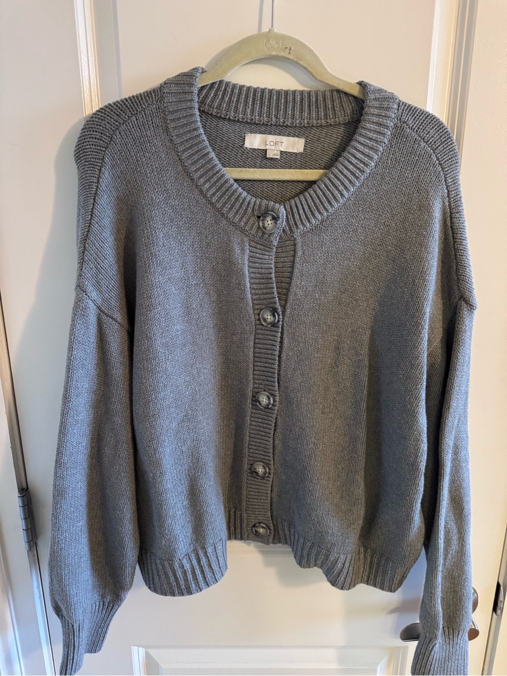 LOFT Gray Women's Cardigan Sweater
